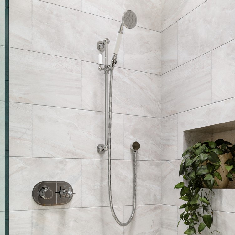 Chrome Single Outlet Thermostatic Mixer Shower Set with Hand Shower  - Camden