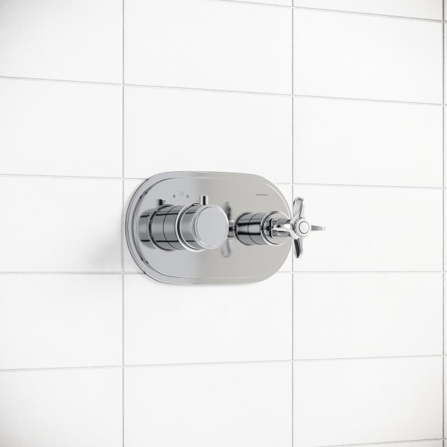 Chrome Single Outlet Thermostatic Mixer Shower Set with Hand Shower  - Camden