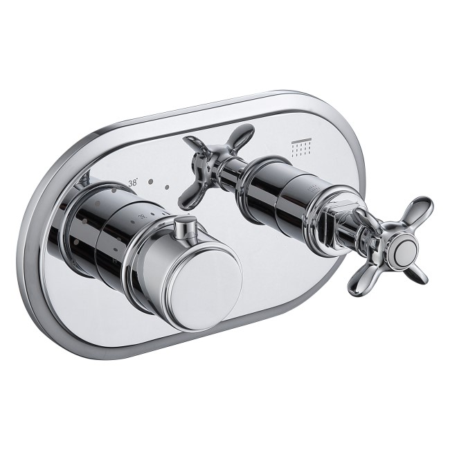 Chrome Single Outlet Thermostatic Mixer Shower Set with Hand Shower  - Camden