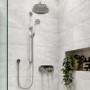 Grade A1 - Chrome Dual Outlet Wall Mounted Thermostatic Mixer Shower Set with Hand Shower - Camden