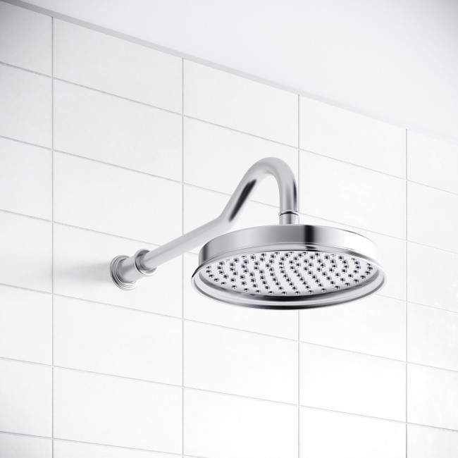 Grade A1 - Chrome Dual Outlet Wall Mounted Thermostatic Mixer Shower with Hand Shower - Camden