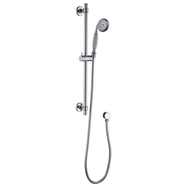 Grade A1 - Chrome Dual Outlet Wall Mounted Thermostatic Mixer Shower with Hand Shower - Camden