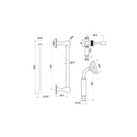 Chrome Dual Outlet Wall Mounted Thermostatic Mixer Shower with ミッキーマウス ミニー ファンキャップ ディズニーカチューシャ2個セット