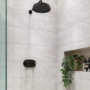Black Single Outlet Wall Mounted Thermostatic Mixer Shower - Camden