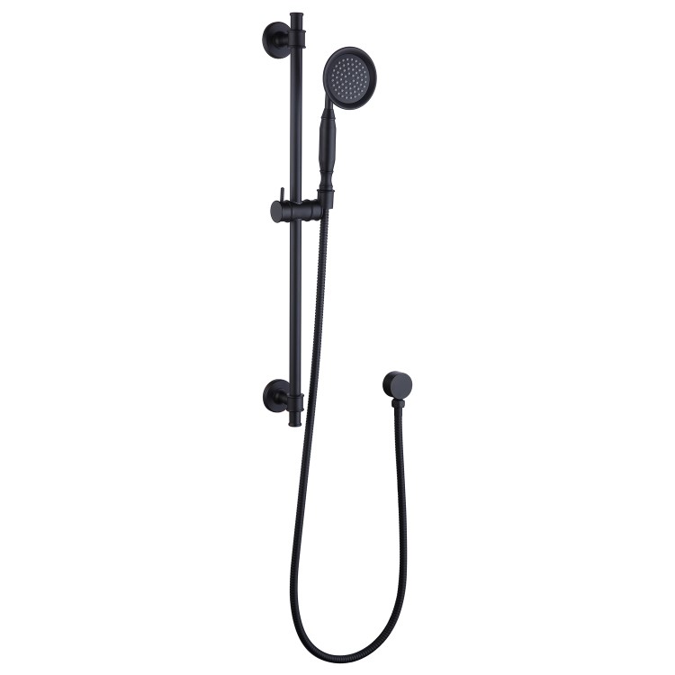 Black Single Outlet Thermostatic Mixer Shower Set with Hand Shower  - Camden