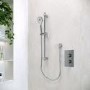 Chrome Single Outlet Thermostatic Mixer Shower with Round Handset - Axel