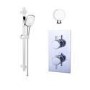Chrome Single Outlet Thermostatic Mixer Shower with Round Handset - Axel