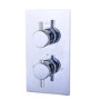 Chrome Single Outlet Thermostatic Mixer Shower with Round Handset - Axel