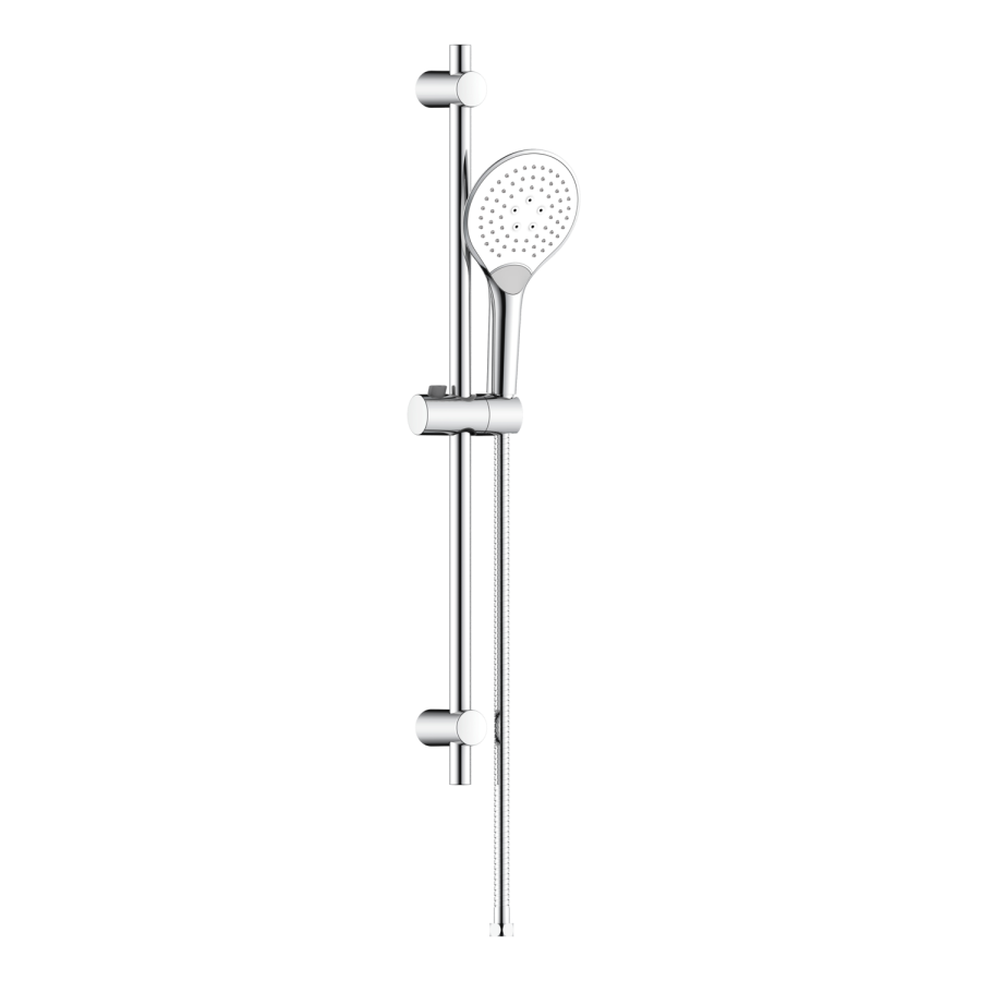 Grade A1 - Axel Triple Outlet Shower Valve Shower Head Wall Arm Slide Rail Kit and Overflow Bath Filler- Triple Handle