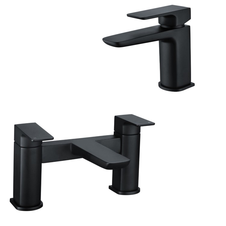 Zana Matt Black Basin Mixer Tap & Bath Filler Tap Pack