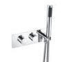 Grade A2 - Chrome Dual Outlet Wall Mounted Thermostatic Mixer Shower with Hand Shower - Flow