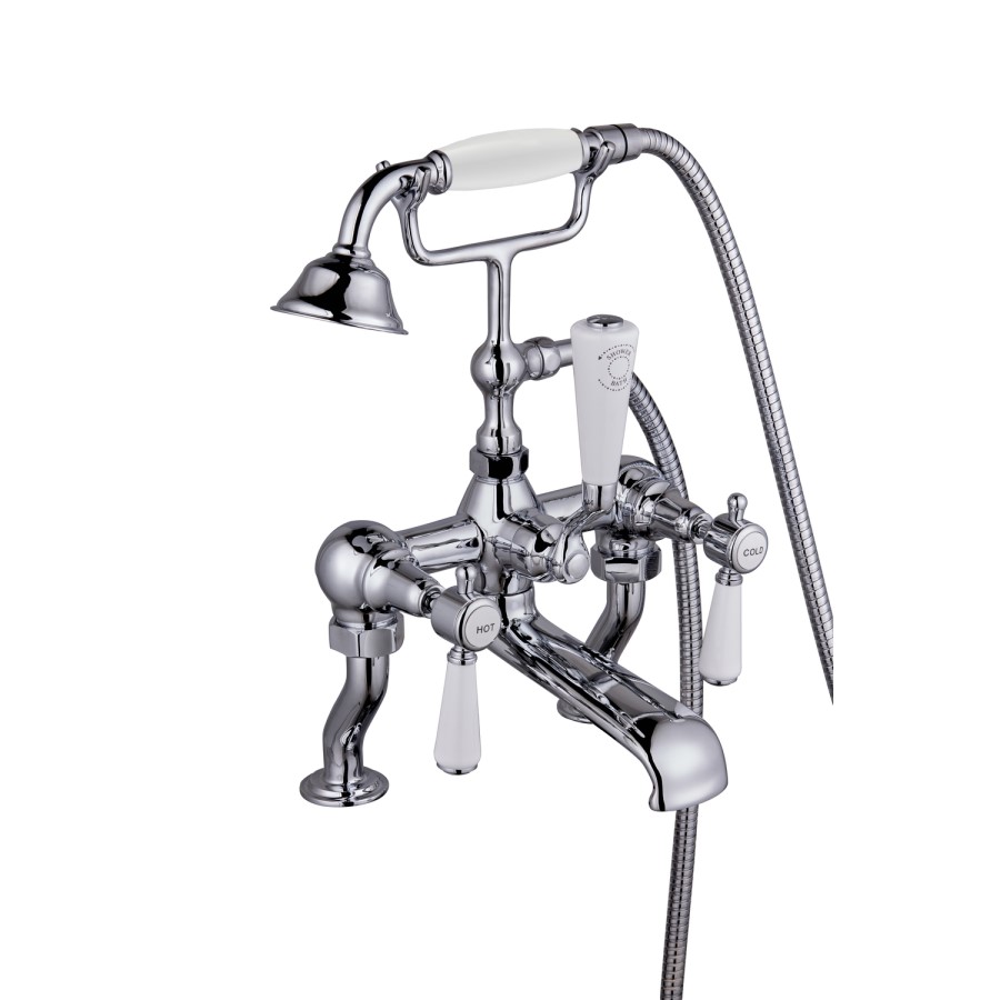 Grade A1 - Chrome Freestanding Bath Shower Mixer Tap - Helston