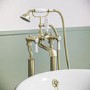 Grade A1 - Gold Freestanding Bath Shower Mixer Tap - Helston