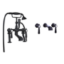Black Bath Shower Mixer and Wall Mounted Basin Tap Set - Helston