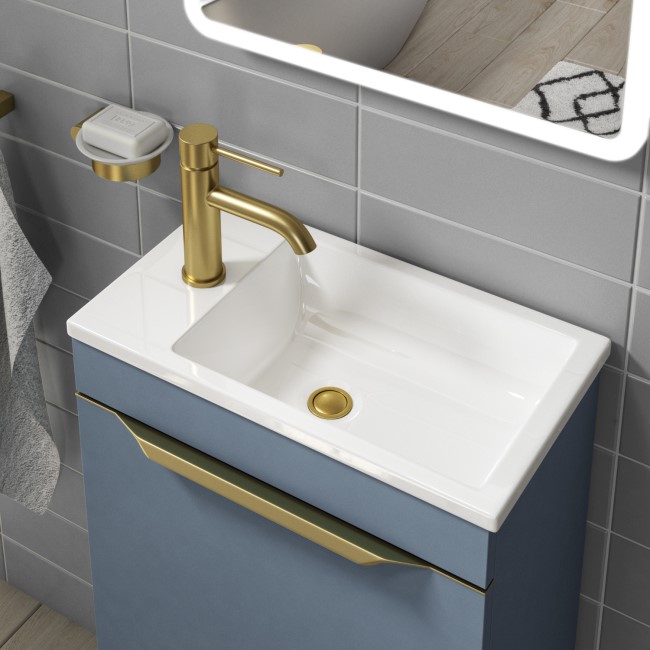 460mm Blue Freestanding Cloakroom Vanity Unit with Basin - Sion