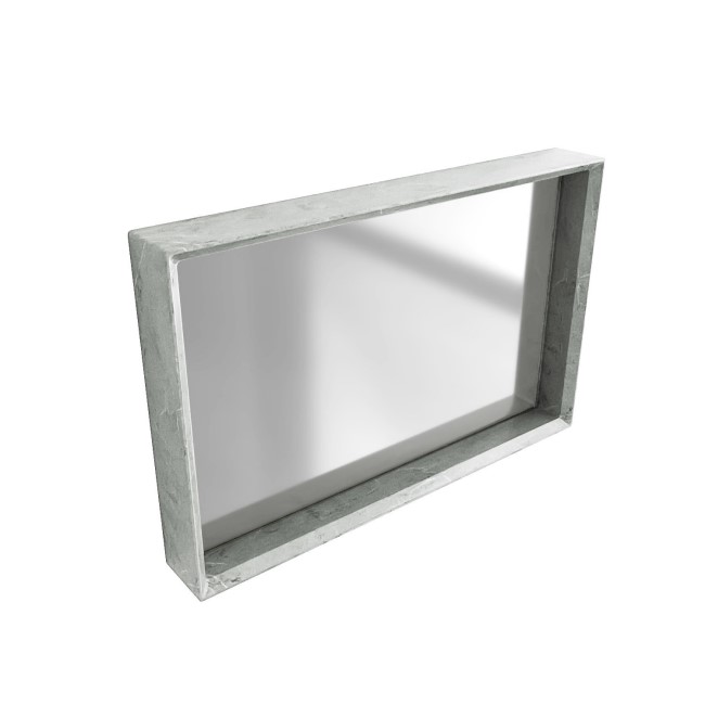 Rectangular Concrete Effect Mirror 70 x 45cm - Arragon