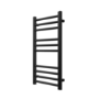 Black Towel Radiator 800 x 450mm with Pipe Kit and Straight Valves - Sahara
