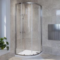 Chrome 4mm Glass Quadrant Shower Enclosure with Shower Tray 900mm  - Lyra