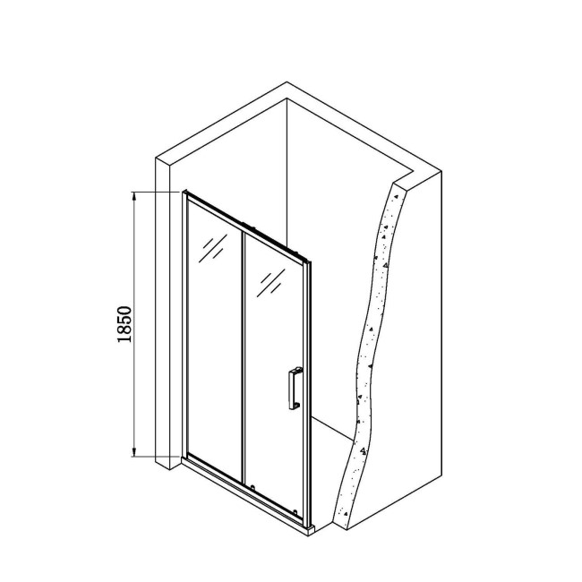 Chrome 4mm Glass Rectangular Sliding Shower Enclosure 1200x800mm - Lyra