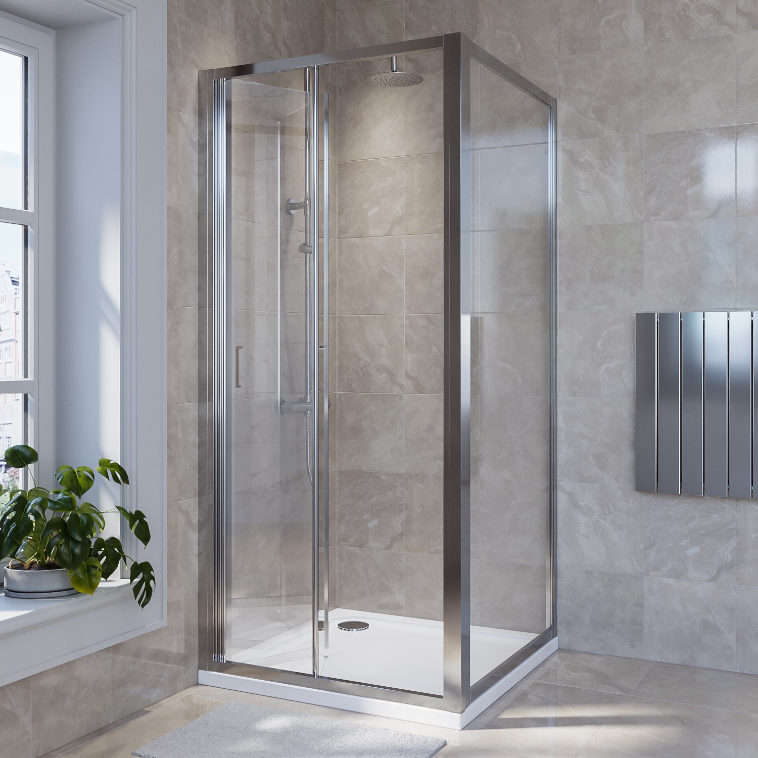 800mm Square Bi Fold Shower Enclosure Lyra Furniture123