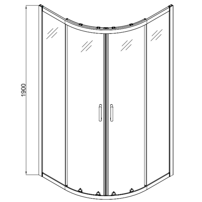 Chrome 6mm Glass Quadrant Shower Enclosure 800mm - Carina