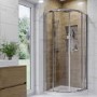 Chrome 6mm Glass Quadrant Shower Enclosure with Shower Tray 900mm - Carina