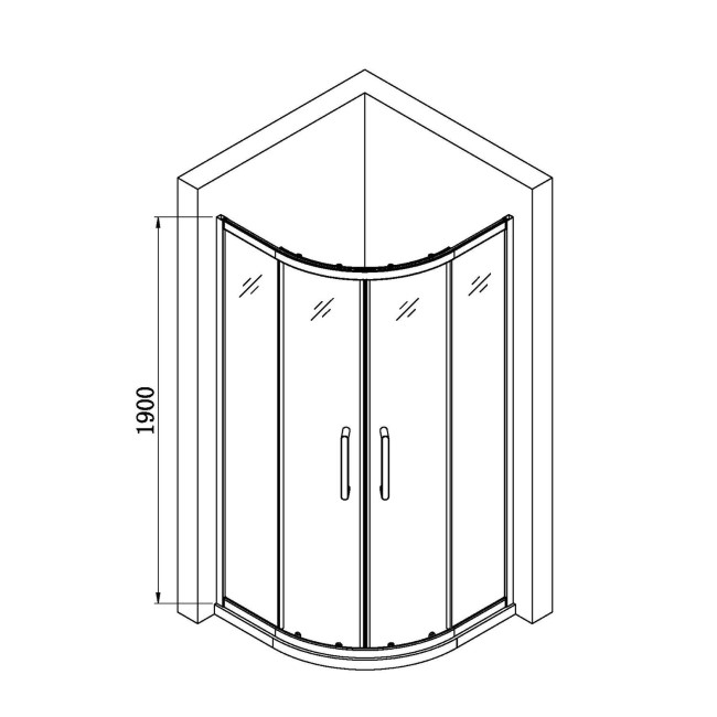 Chrome 6mm Glass Quadrant Shower Enclosure with Shower Tray 900mm - Carina