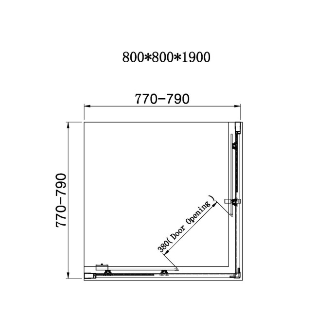 Chrome 6mm Glass Square Corner Entry Shower Enclosure with Shower Tray 800mm - Carina