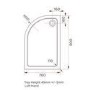 Chrome 6mm Glass Left Hand Offset Quadrant Shower Enclosure with Shower Tray 900x760mm - Carina