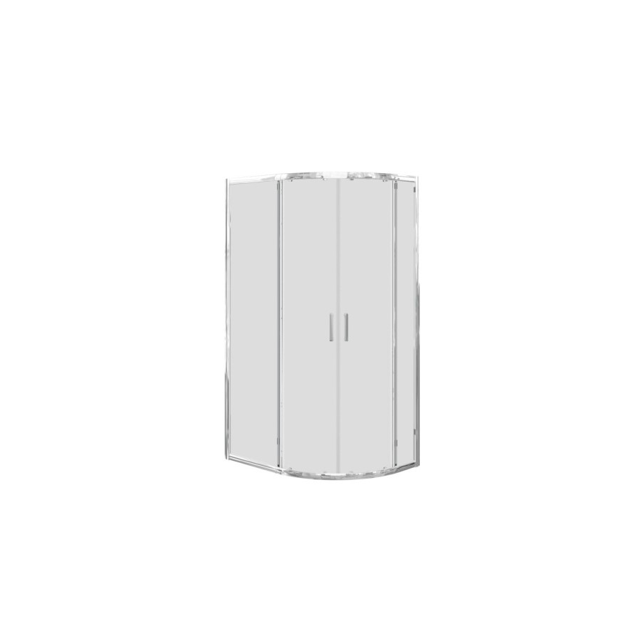 Chrome 6mm Glass Right Hand Offset Quadrant Shower Enclosure with Shower Tray 900x760mm - Carina