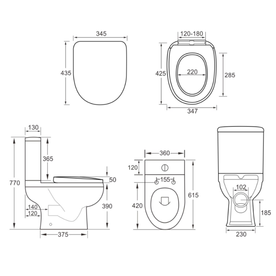 1000 x 800mm Right Hand Offset Quadrant Shower Enclosure Suite with Toilet & Basin - Carina