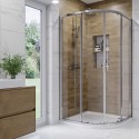 BUN/BeBa_28017/86582 1000 x 800mm Right Hand Offset Quadrant Shower Enclosure Suite with Toilet & Basin - Carina