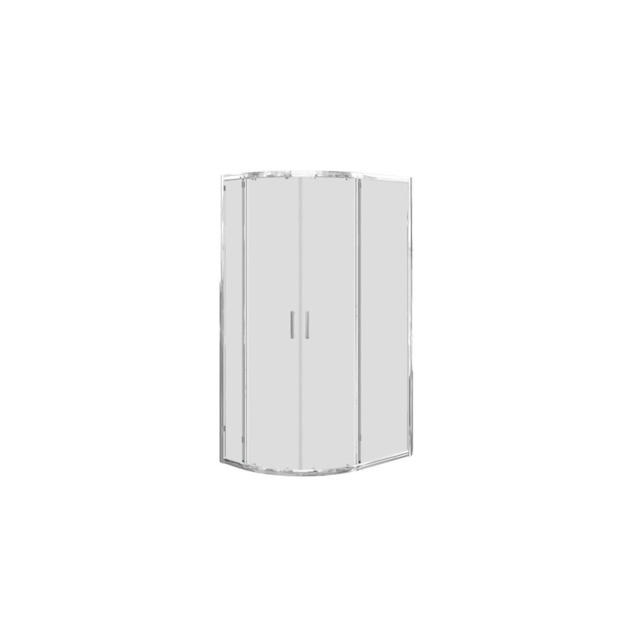 Chrome 6mm Glass Left Hand Offset Quadrant Shower Enclosure with Shower Tray 1200x800mm - Carina