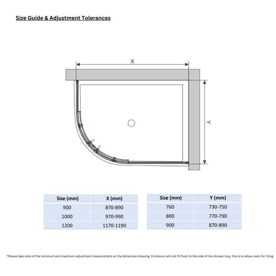 Chrome 6mm Glass Left Hand Offset Quadrant Shower Enclosure with Shower Tray 1200x800mm - Carina