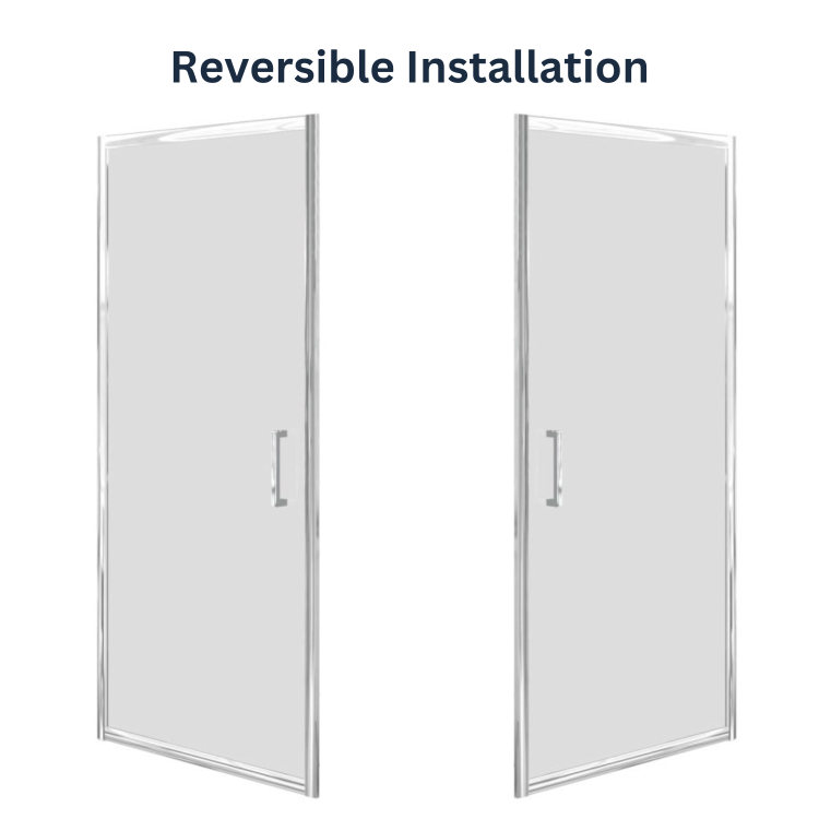 Chrome 6mm Glass Square Hinged Shower Enclosure 760mm - Carina