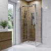 Chrome 6mm Glass Square Hinged Shower Enclosure with Shower Tray 760mm - Carina