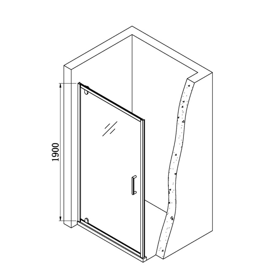 ONLY OPENED - Chrome 6mm Glass Rectangular Hinged Shower Enclosure 800x760mm - Carina
