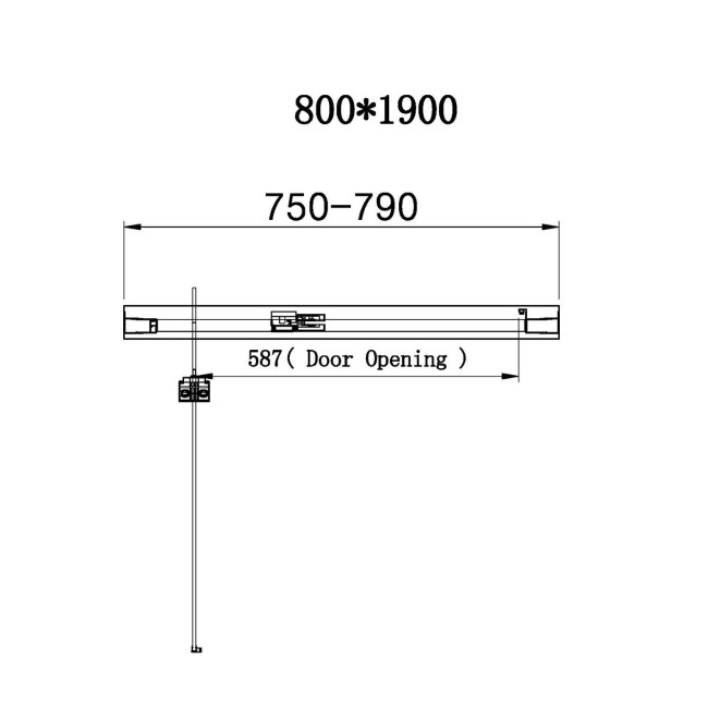 Chrome 6mm Glass Rectangular Hinged Shower Enclosure 800x700mm - Carina