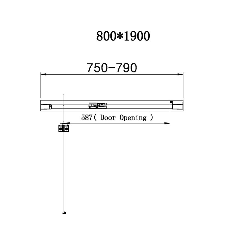 Chrome 6mm Glass Rectangular Hinged Shower Enclosure 800x700mm - Carina