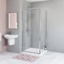 Grade A1 - 800 Square Hinged Shower Door and 800 Side Panel Carina