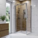 BUN/BeBa_28022/82212 800mm Chrome 6mm Glass Square Hinged Shower Enclosure - Carina
