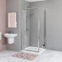 Grade A1 - 800 Square Hinged Shower Door and 800 Side Panel Carina