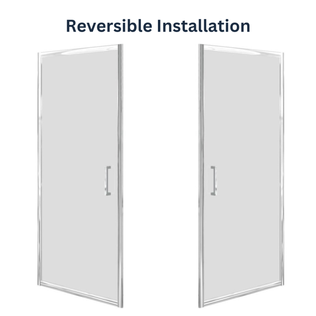 Chrome 6mm Glass Square Hinged Shower Enclosure with Shower Tray 800mm - Carina