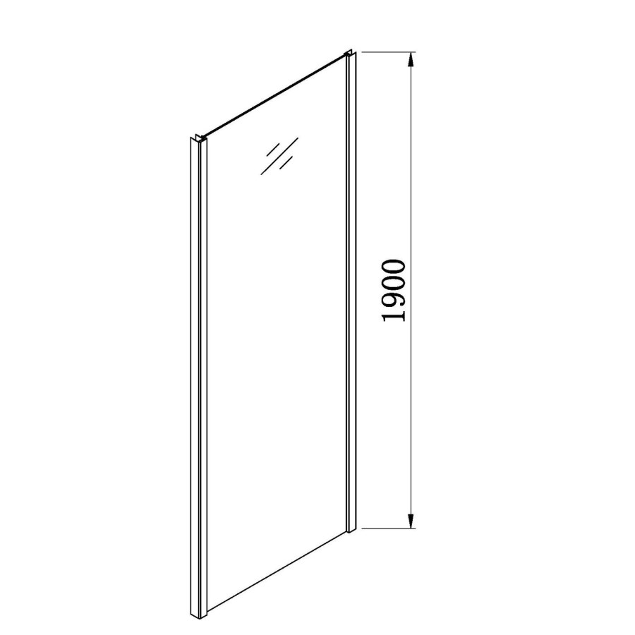 Chrome 6mm Glass Rectangular Hinged Shower Enclosure 900x700mm - Carina