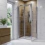 800mm Square Bi Fold Shower Enclosure with Shower Tray - Carina