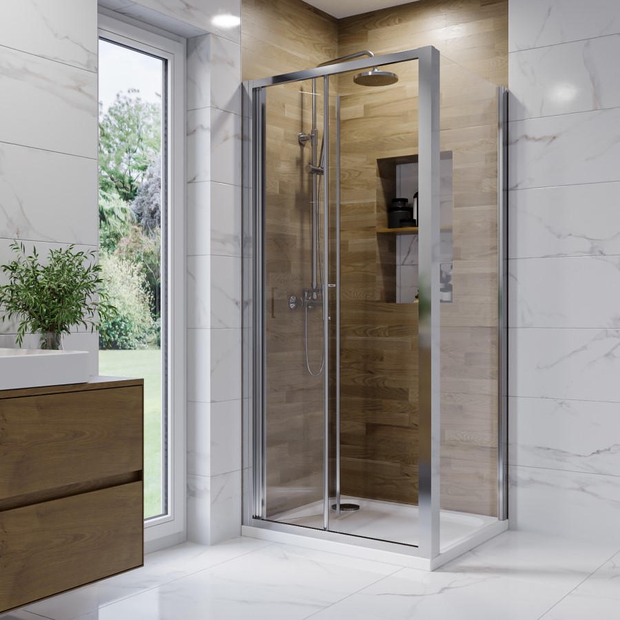 900x700mm Rectangular Bi Fold Shower Enclosure - Carina