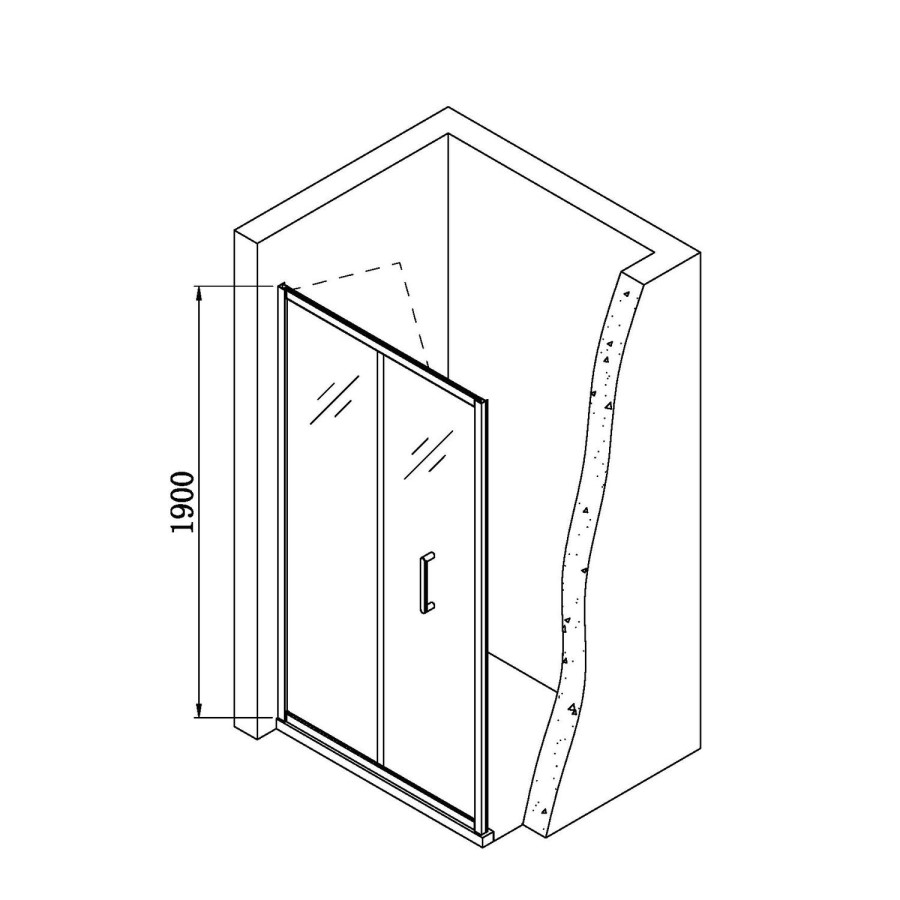 900x700mm Rectangular Bi Fold Shower Enclosure - Carina