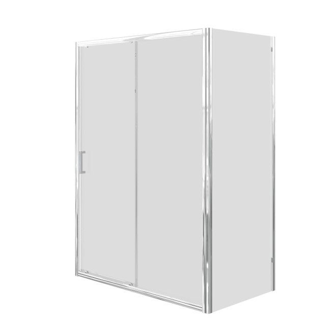 Chrome 6mm Glass Rectangular Shower Enclosure with Shower Tray 1000x800mm - Carina