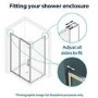 1200x900mm Chrome 6mm Glass Rectangular Sliding Shower Enclosure with Shower Tray - Carina