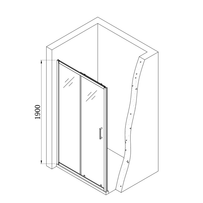 Chrome 1200mm Sliding Shower Door 6mm Glass - Carina